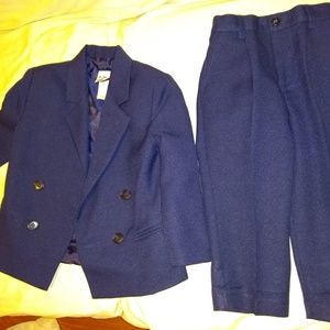 Navy blue Boy 2T suit with white dress shirt